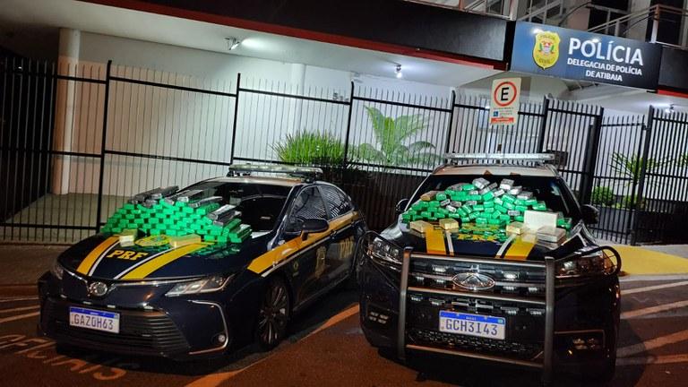 PRF apreende mais de 110 kg de drogas em Atibaia