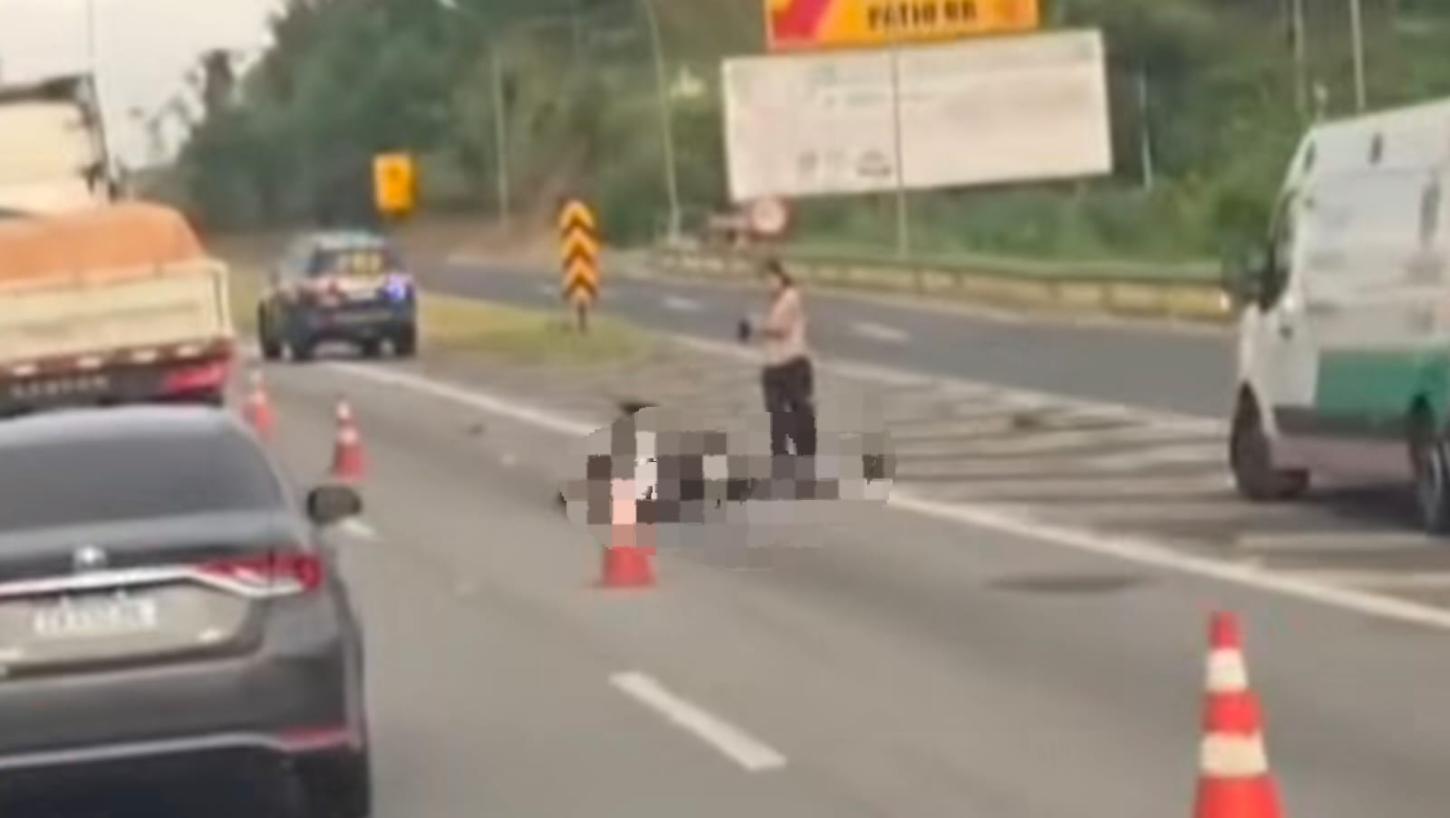 Colisão frontal entre caminhão e moto deixa um morto na Rodovia Régis Bittencourt