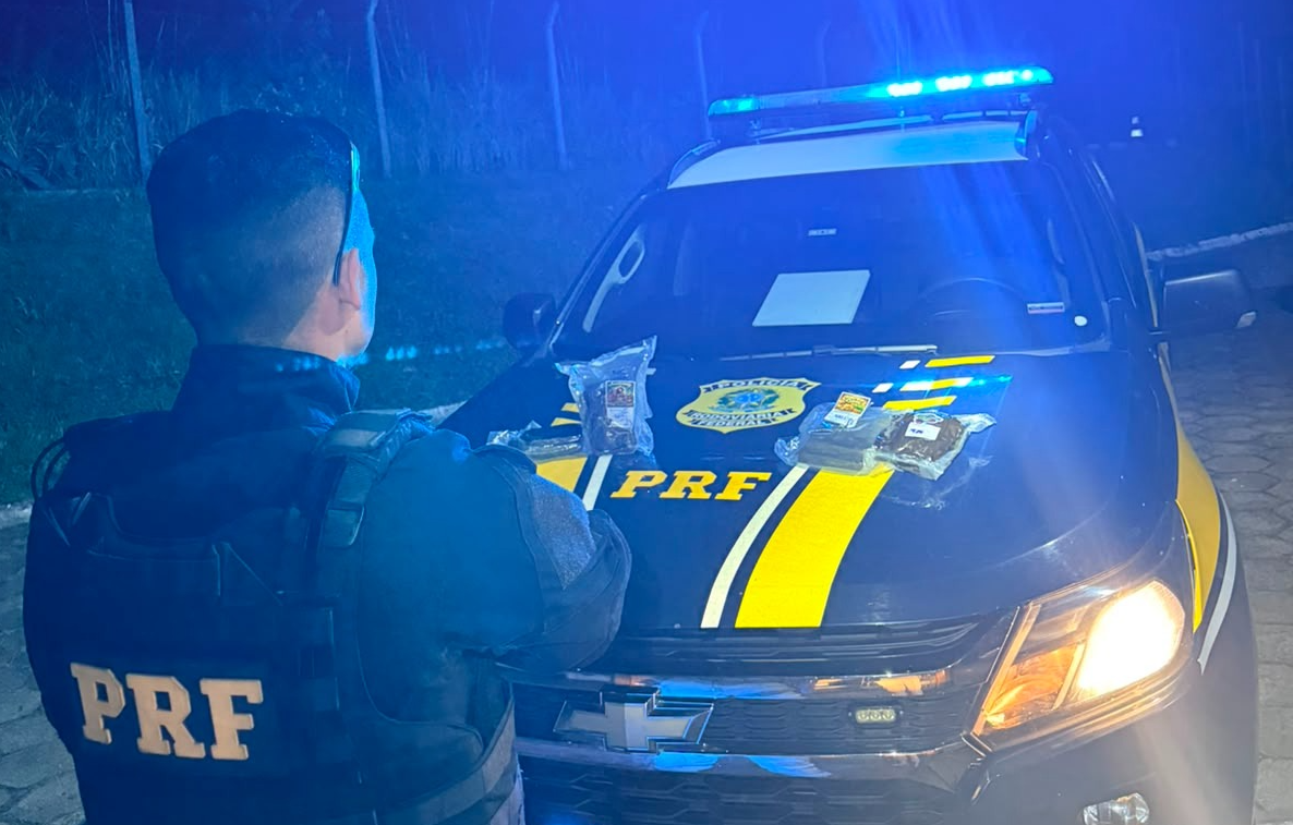 PRF apreende mais de 3,5 kg de haxixe escondidos em travesseiros na Régis Bittencourt