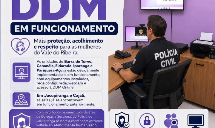 Polícia Civil amplia salas de atendimento a mulheres vítimas de violência no Vale do Ribeira
