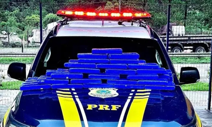 PRF apreende 60 quilos de maconha e prende dois homens na Régis Bittencourt, em Barra do Turvo